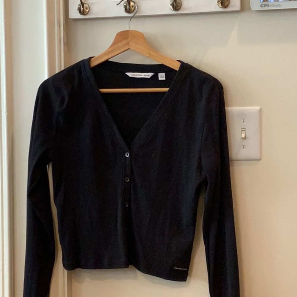 Calvin Klein Crop Cardigan Sweater (M)